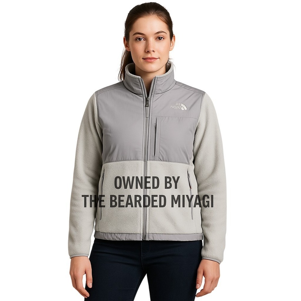 North Face Jacket Womens Large Gray Fleece Full Zip WindWall Zip Vents